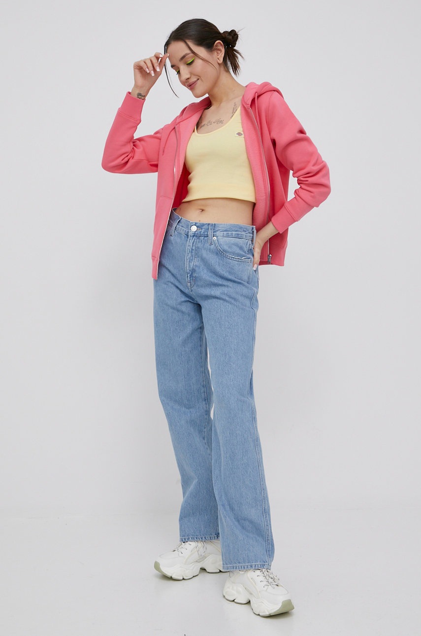 

Кофта Tommy Jeans женская цвет розовый однотонная