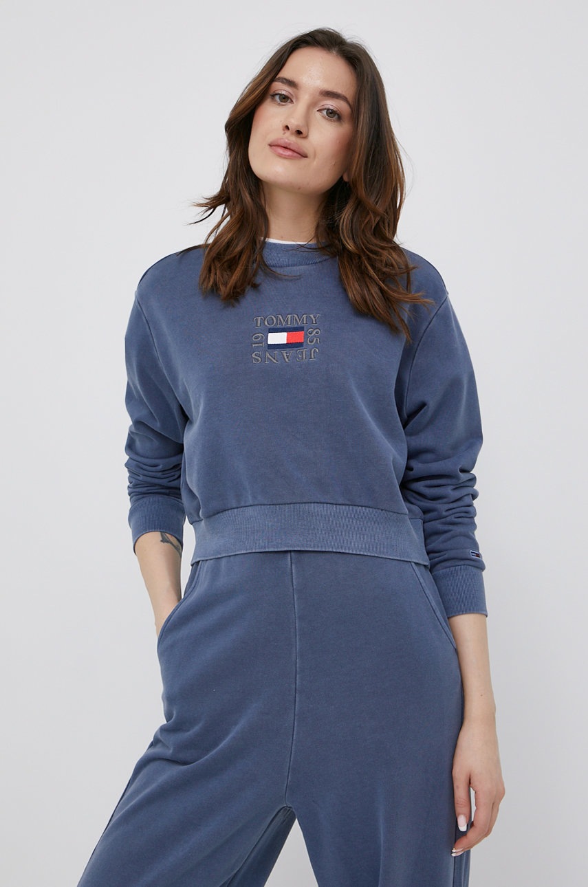 

Кофта Tommy Jeans жіноча колір синій з аплікацією