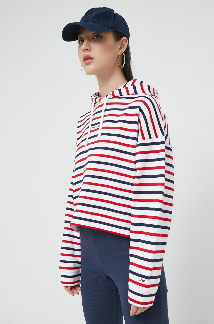 

Хлопковая кофта Tommy Jeans женская цвет красный узор