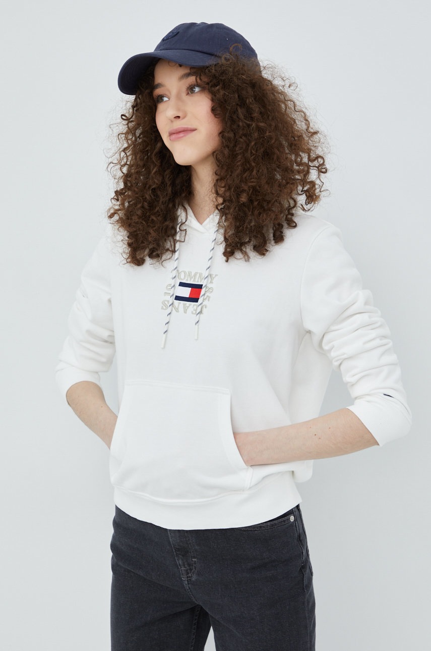 

Кофта Tommy Jeans жіноча колір білий з аплікацією