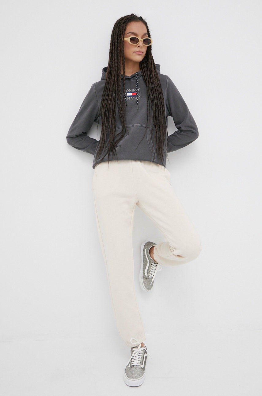 

Кофта Tommy Jeans жіноча колір сірий з аплікацією