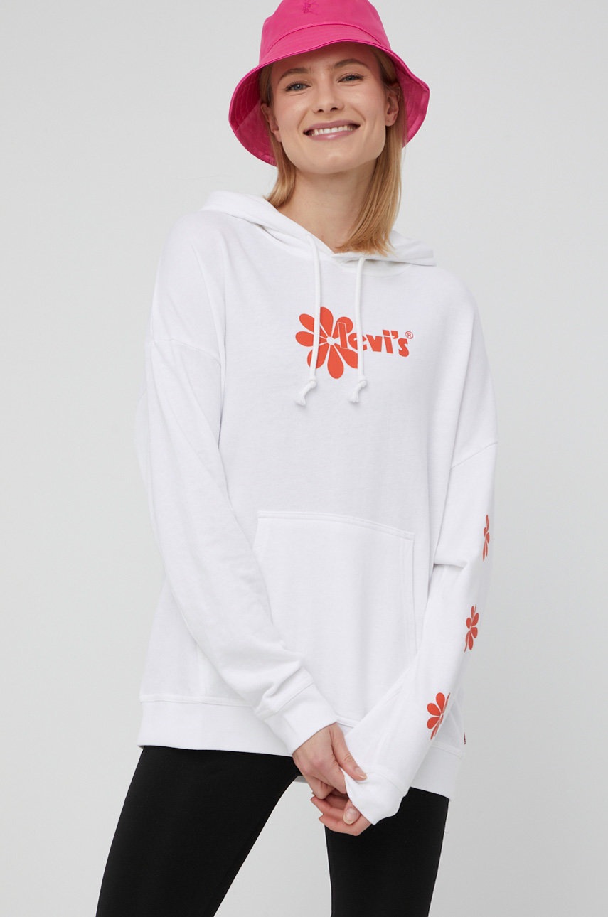 

Суичър Levi's дамски в бяло с принт, Бял