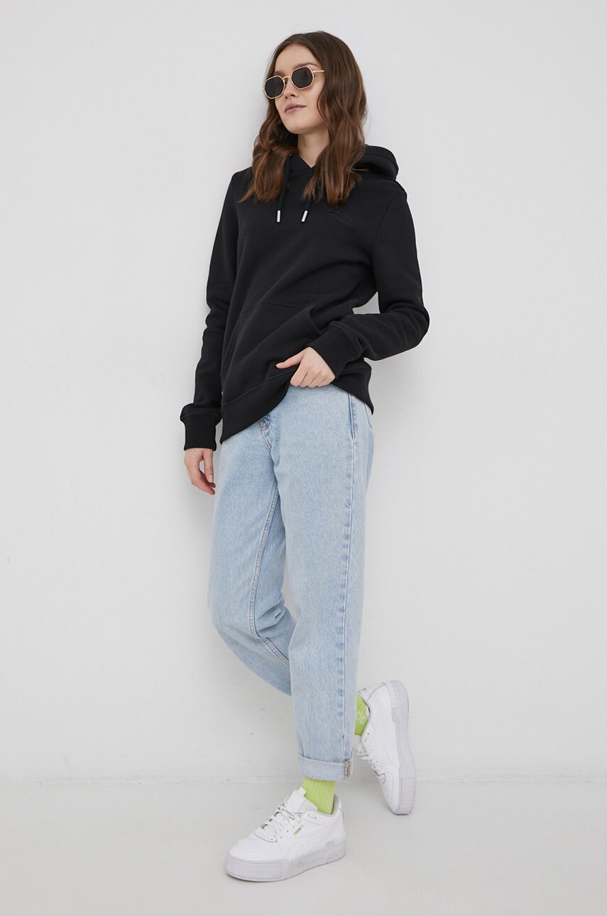 

Кофта Superdry женская цвет чёрный однотонная