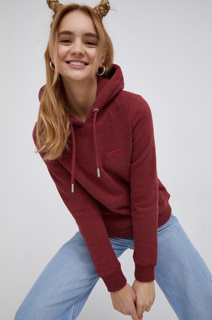 

Кофта Superdry жіноча колір бордовий меланж
