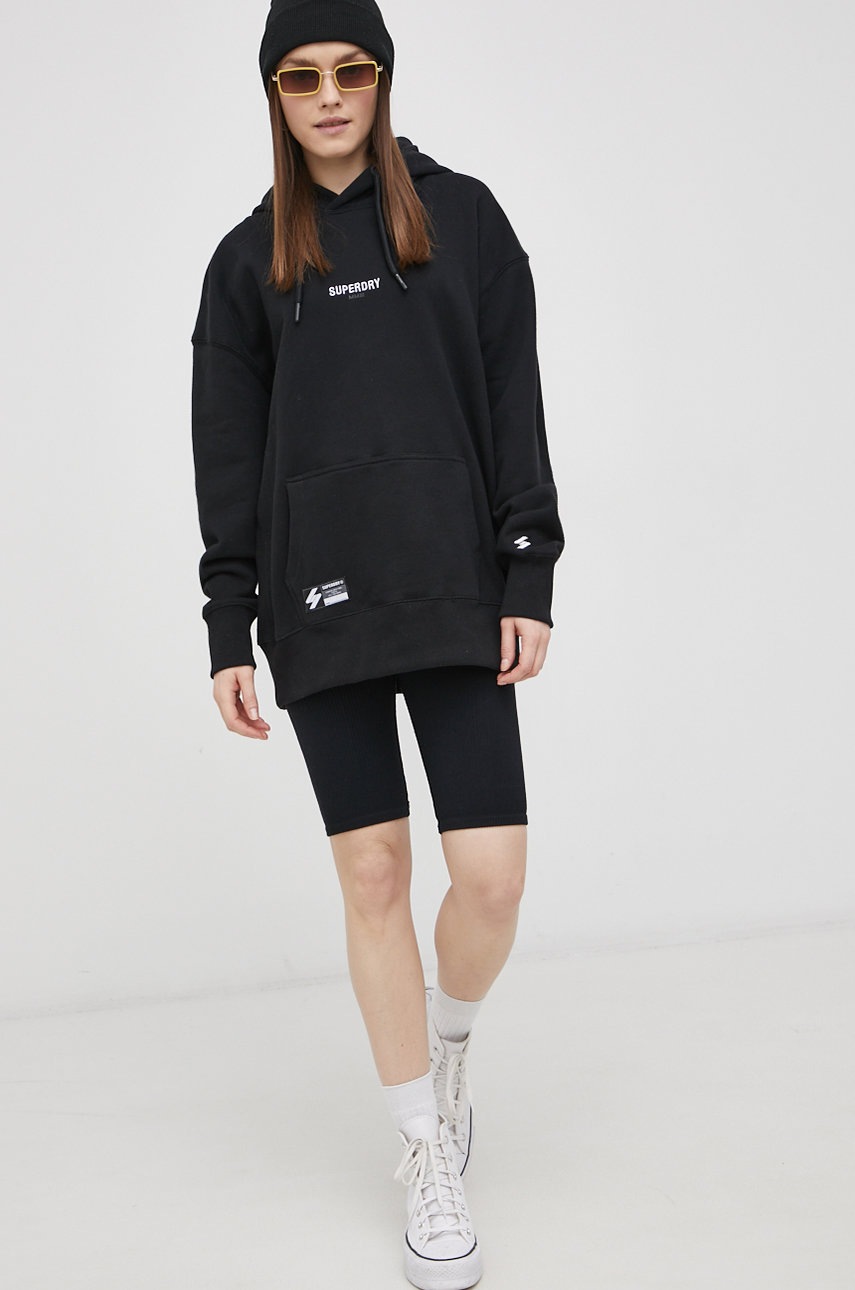 

Кофта Superdry жіноча колір чорний з аплікацією