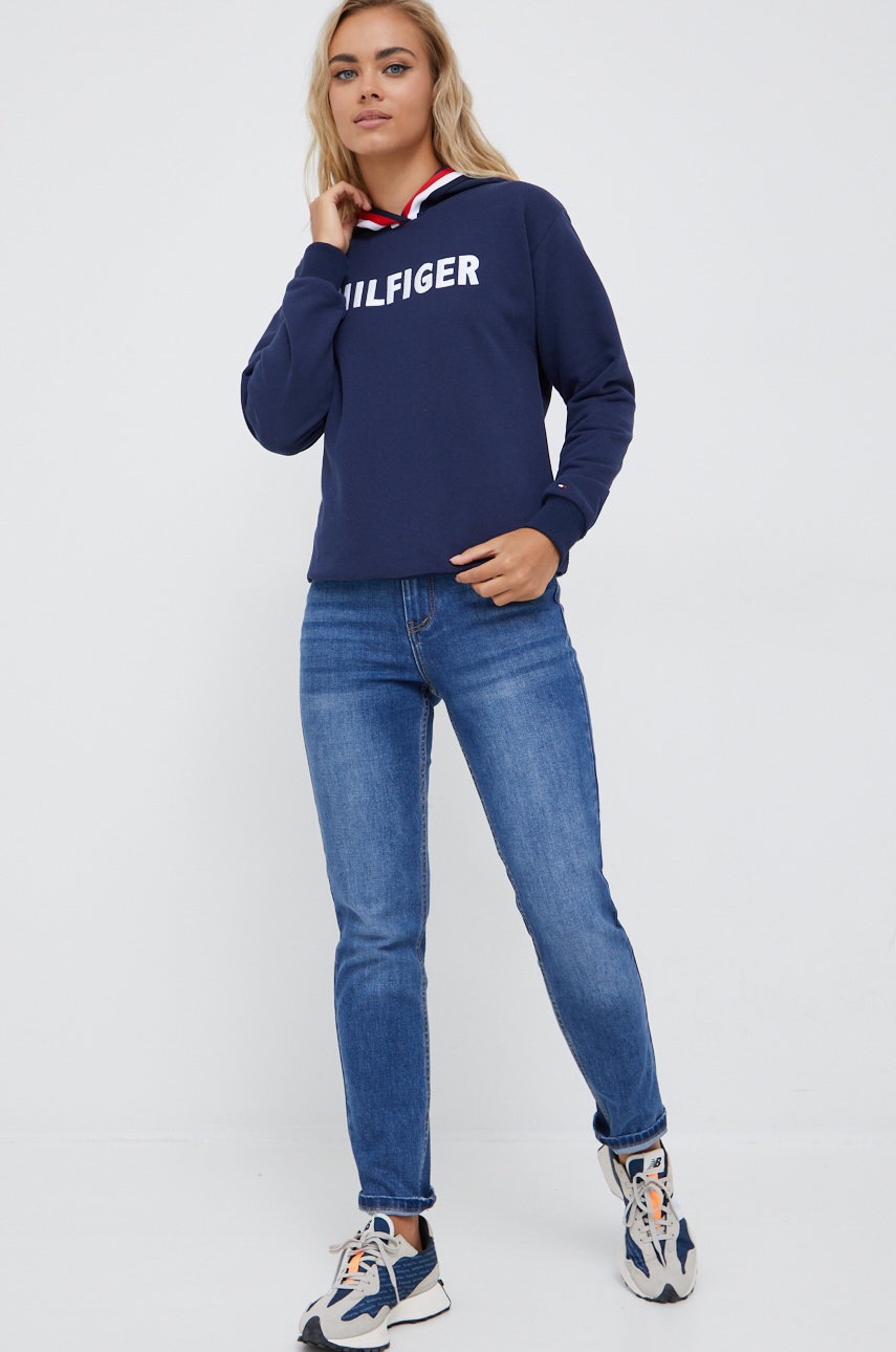 

Кофта Tommy Hilfiger женская цвет синий с аппликацией