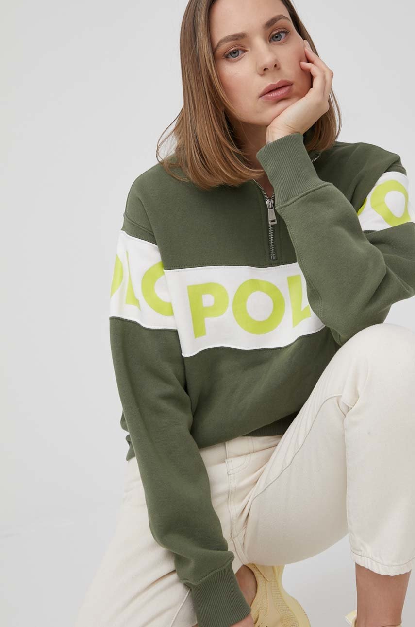 

Суичър Polo Ralph Lauren дамски в зелено с принт, Зелен
