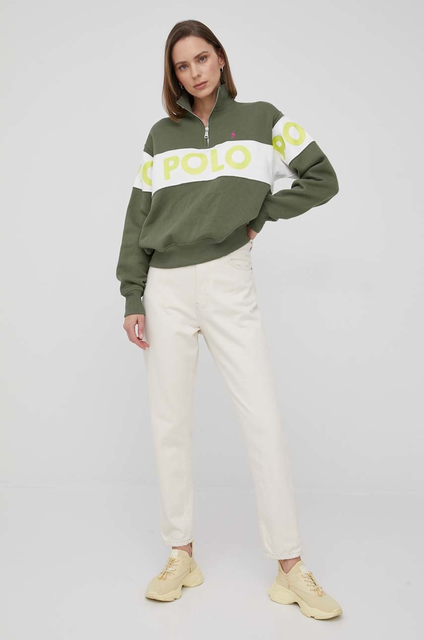 

Кофта Polo Ralph Lauren жіноча колір зелений з принтом