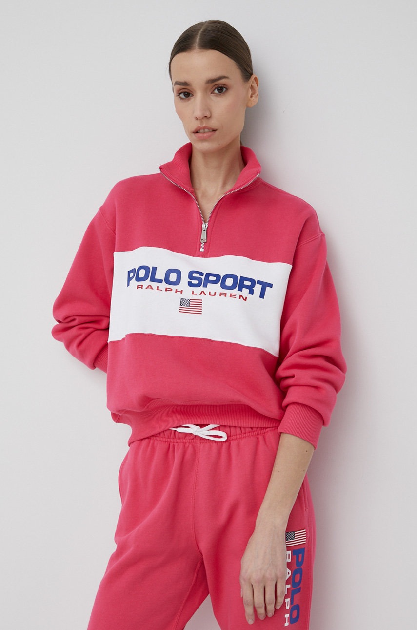 

Кофта Polo Ralph Lauren жіноча колір рожевий з принтом