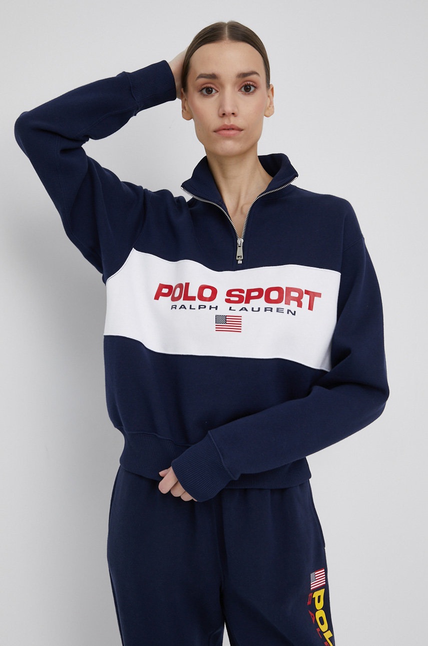 

Кофта Polo Ralph Lauren жіноча колір синій з принтом