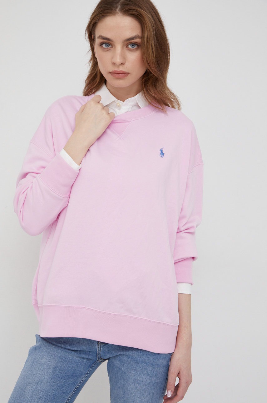 

Суичър Polo Ralph Lauren в розово с изчистен дизайн, Розов