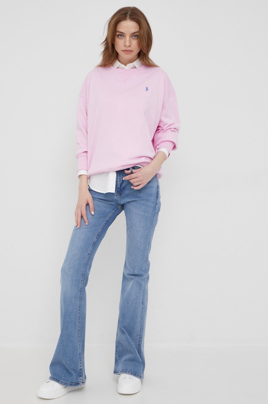

Кофта Polo Ralph Lauren женская цвет розовый однотонная
