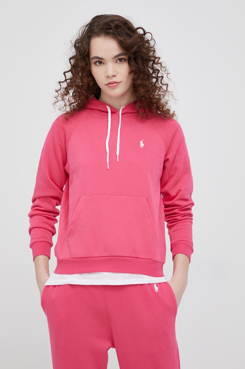 

Суичър Polo Ralph Lauren дамска в розово с изчистен дизайн, Розов