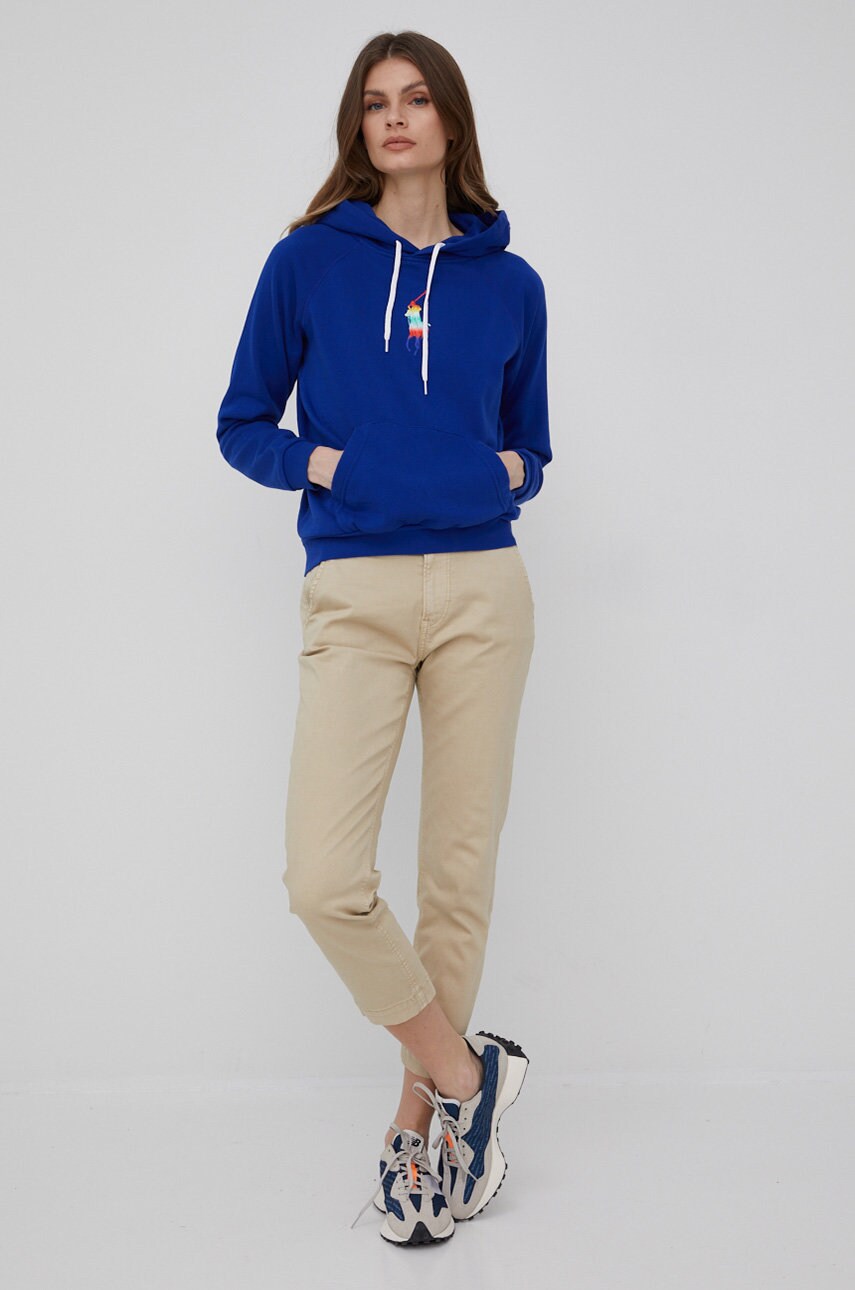 

Суичър Polo Ralph Lauren дамска с апликация, Син
