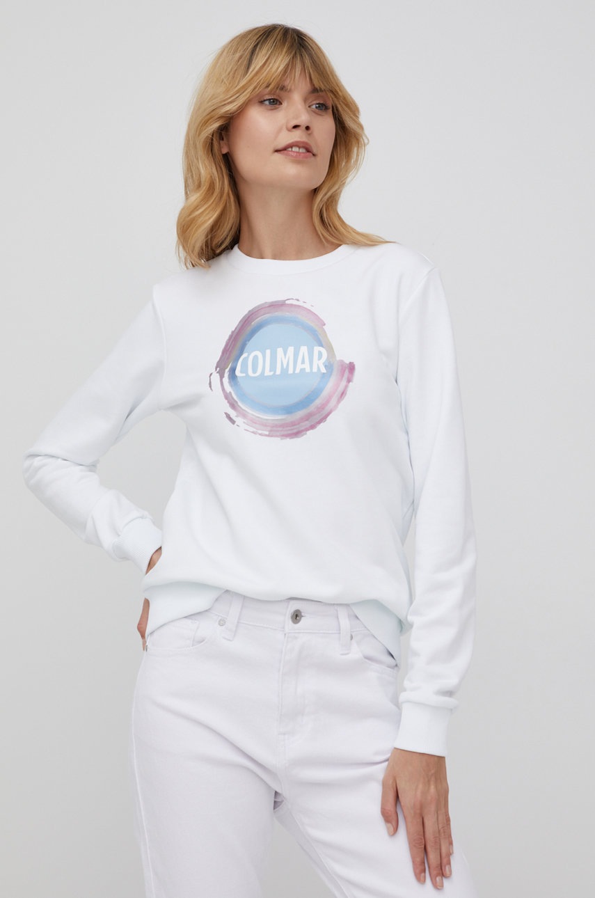

Суичър Colmar дамска в бяло с принт, Бял