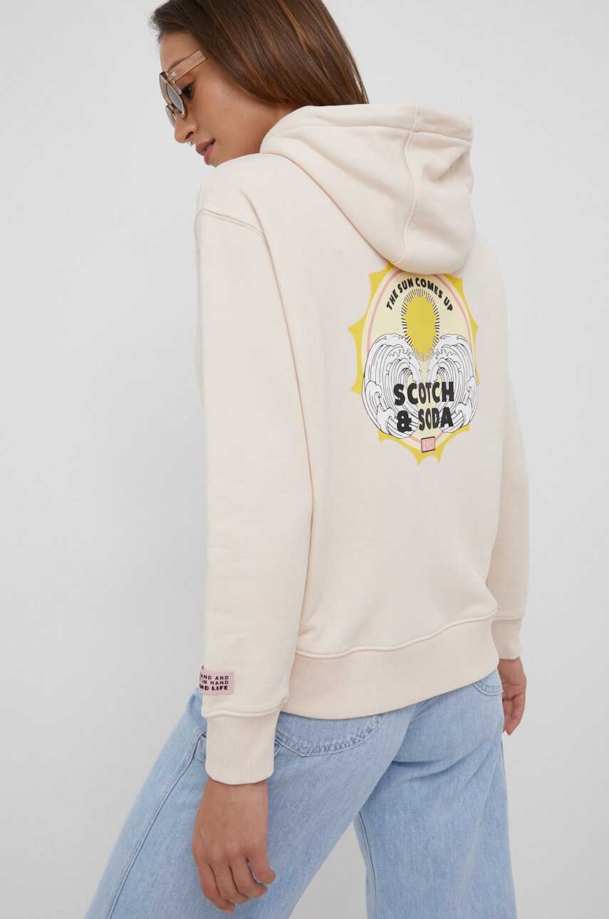 Scotch & soda bluza femei, culoarea portocaliu, cu imprimeu