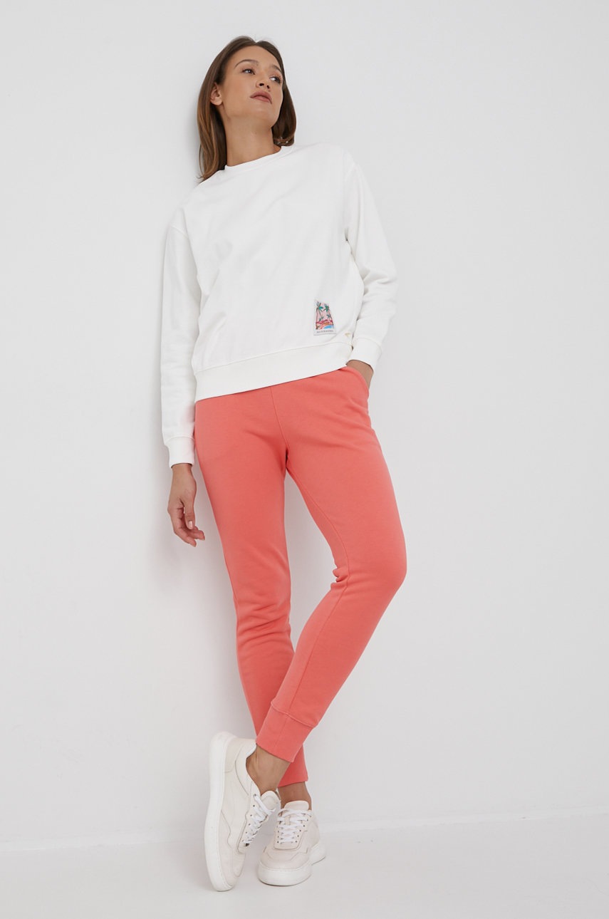 

Хлопковая кофта Scotch & Soda женская цвет белый с аппликацией