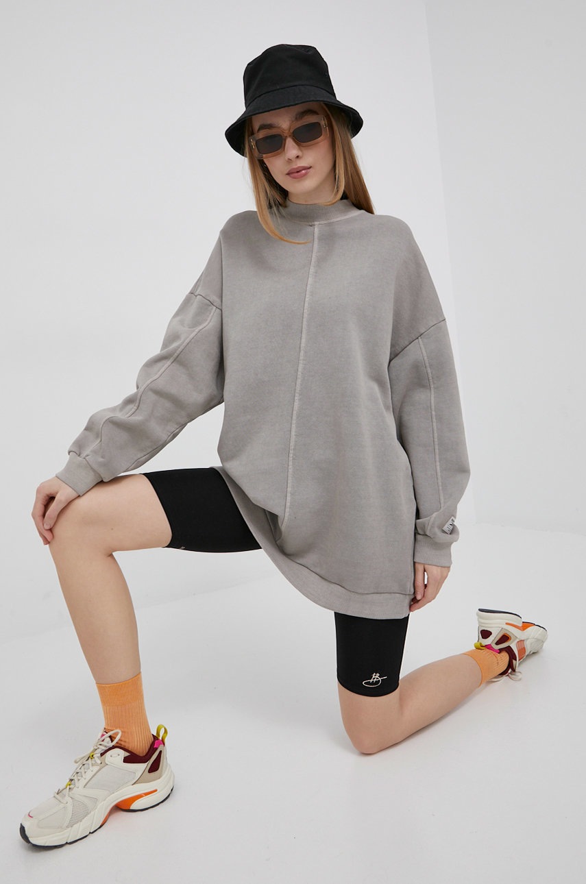 

Хлопковая кофта Reebok Classic H46793 женская цвет серый однотонная