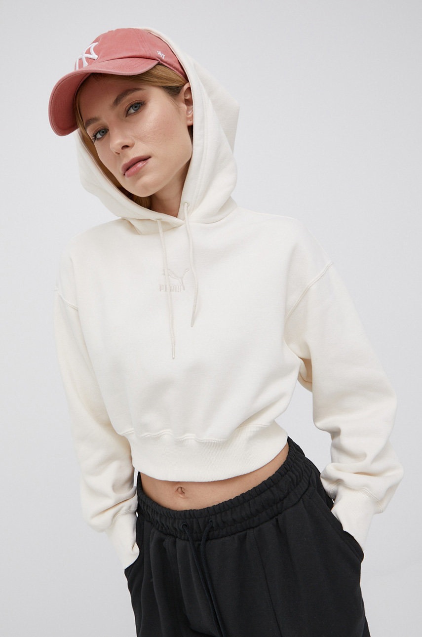 

Суичър Puma 533511 дамска в бежово с изчистен дизайн, Бежов