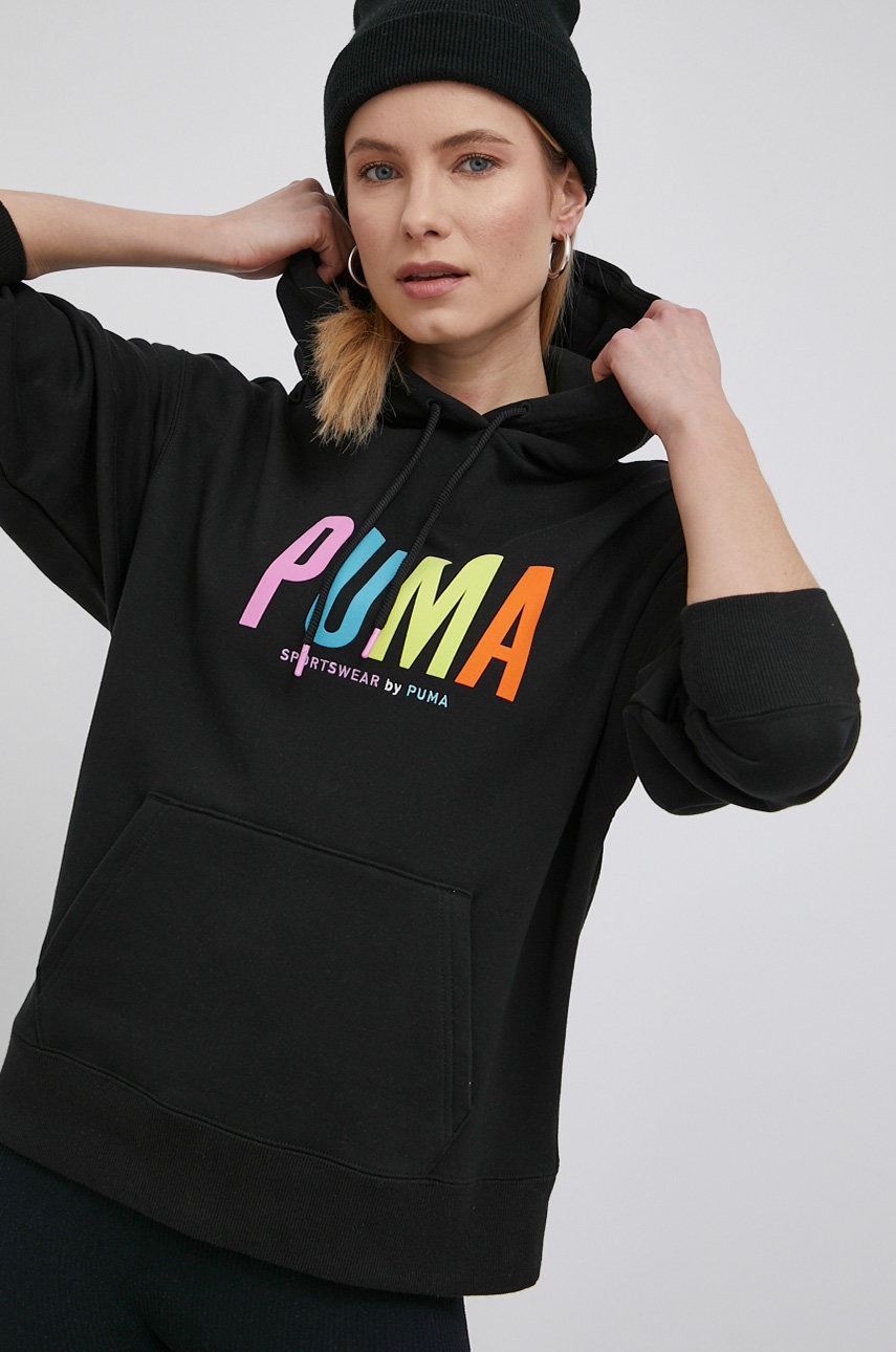 

Кофта Puma 533564 женская цвет чёрный с принтом