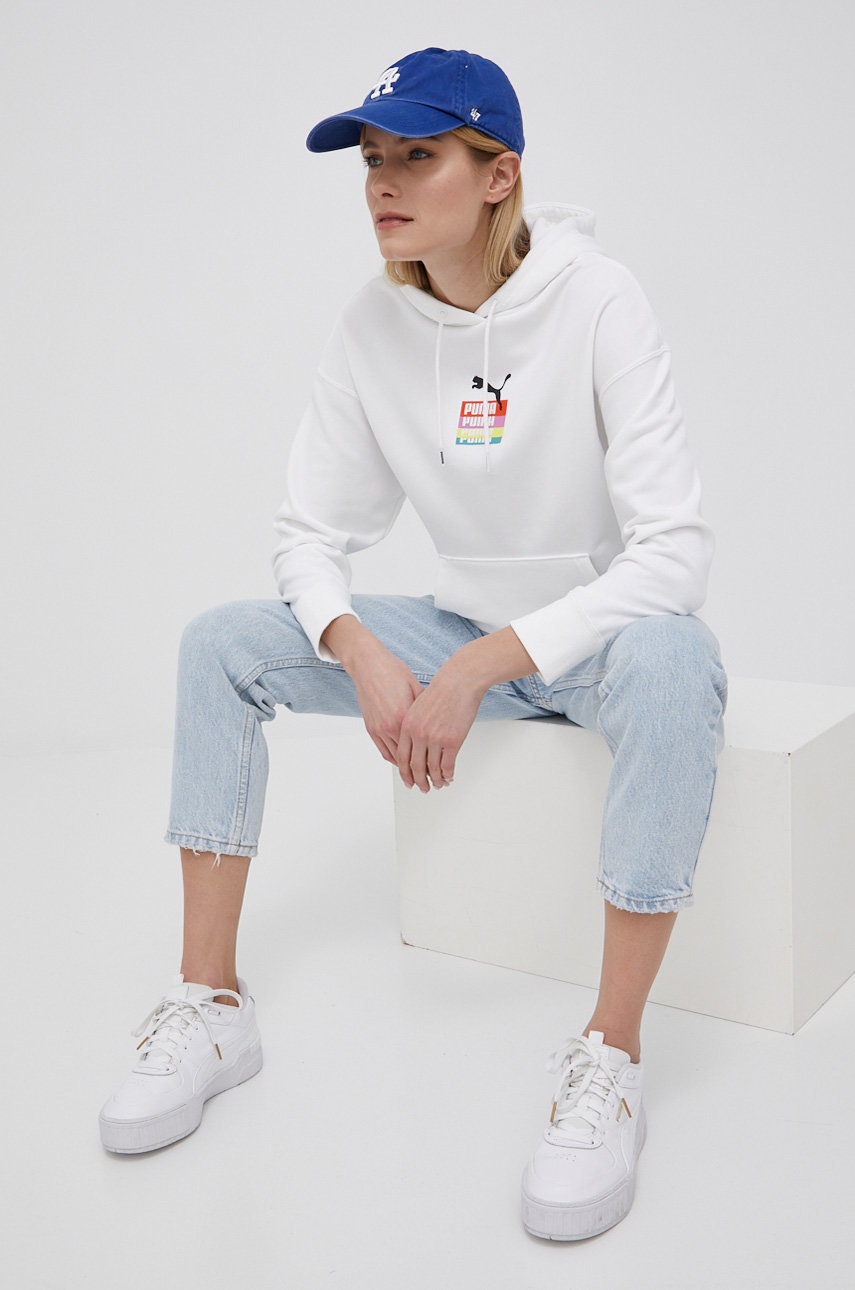 

Кофта Puma 534352 жіноча колір білий з принтом
