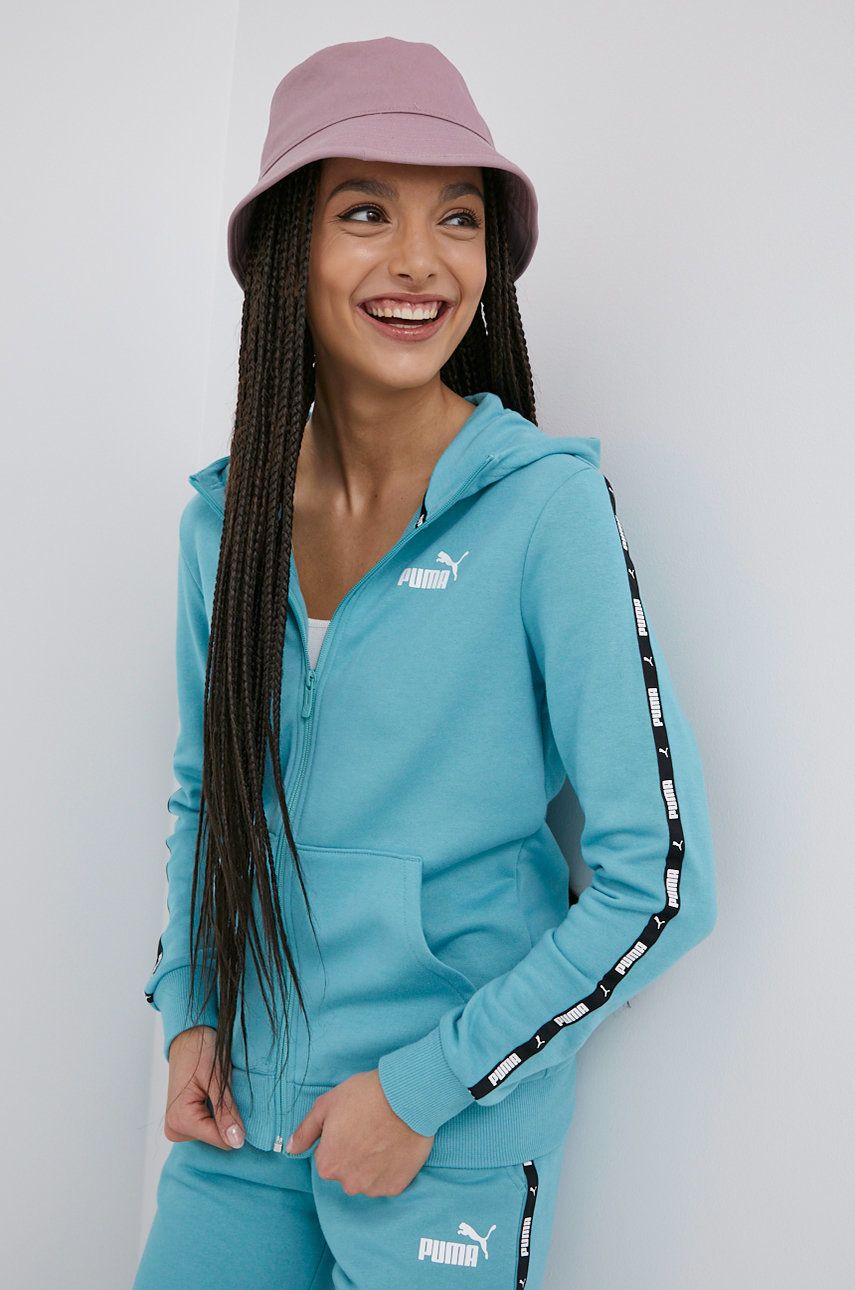 Puma bluza femei, culoarea turcoaz, cu imprimeu answear.ro