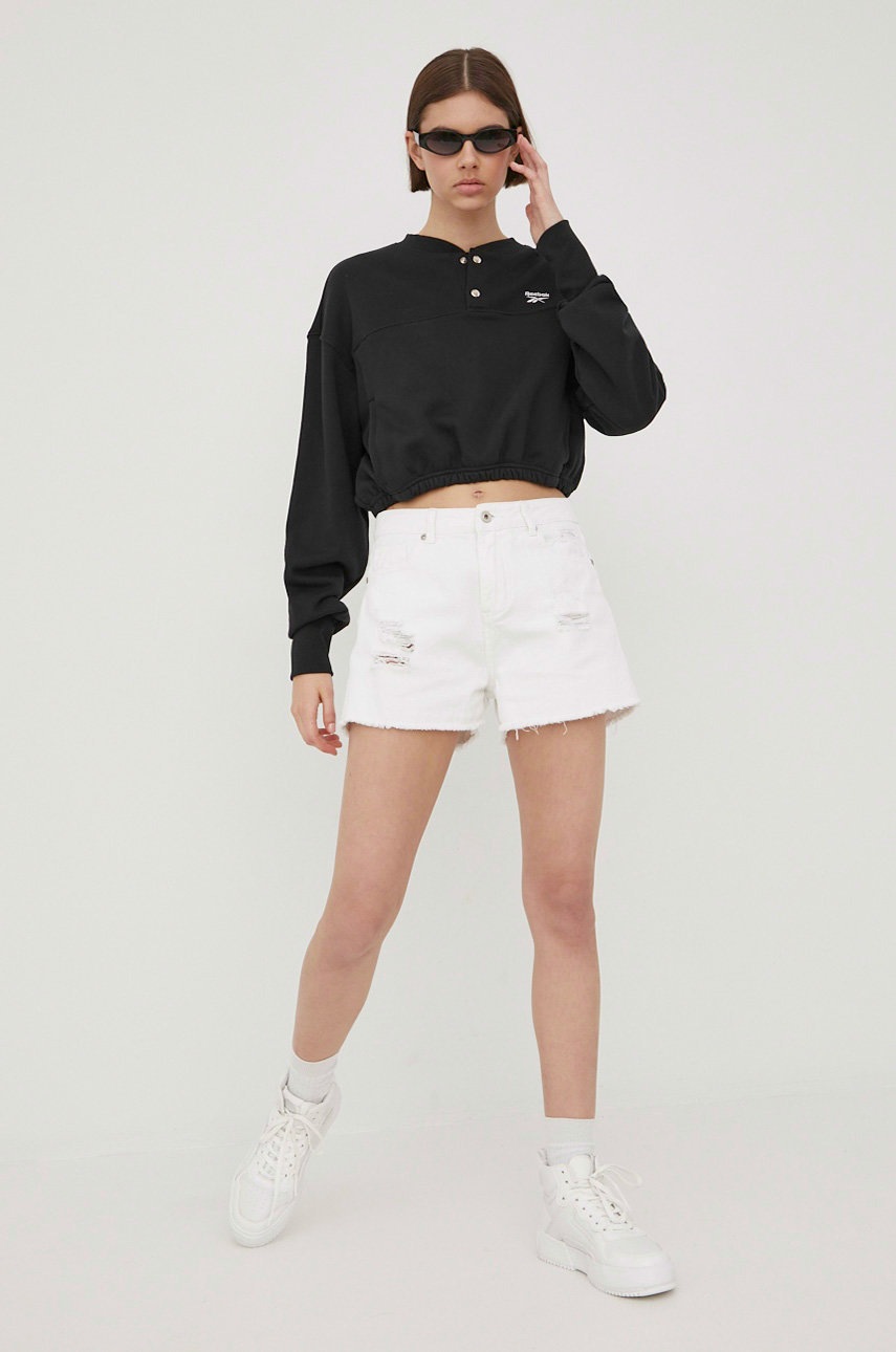 

Бавовняна кофта Reebok Classic H49273 жіноча колір чорний однотонна