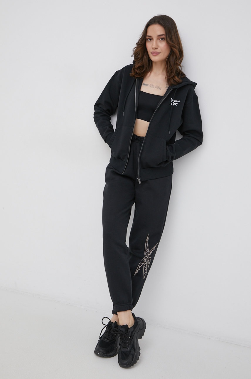 

Кофта Reebok HA4328 женская цвет чёрный гладкая