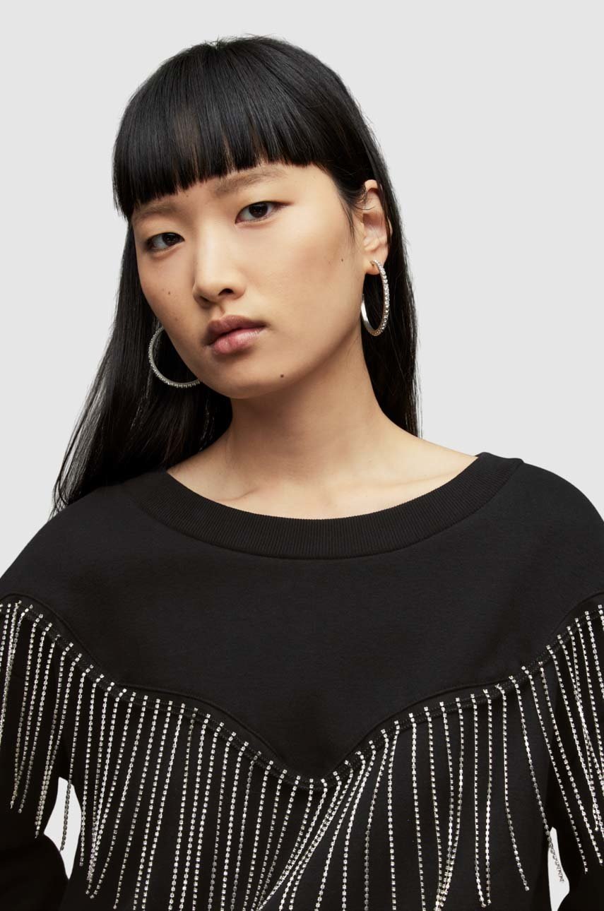 

Кофта AllSaints Jaine женская цвет чёрный с аппликацией