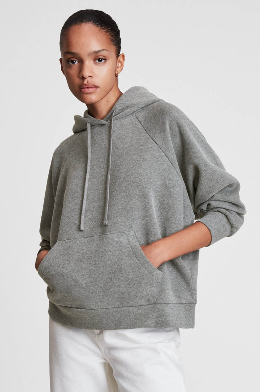 

Кофта AllSaints женская цвет серый с принтом
