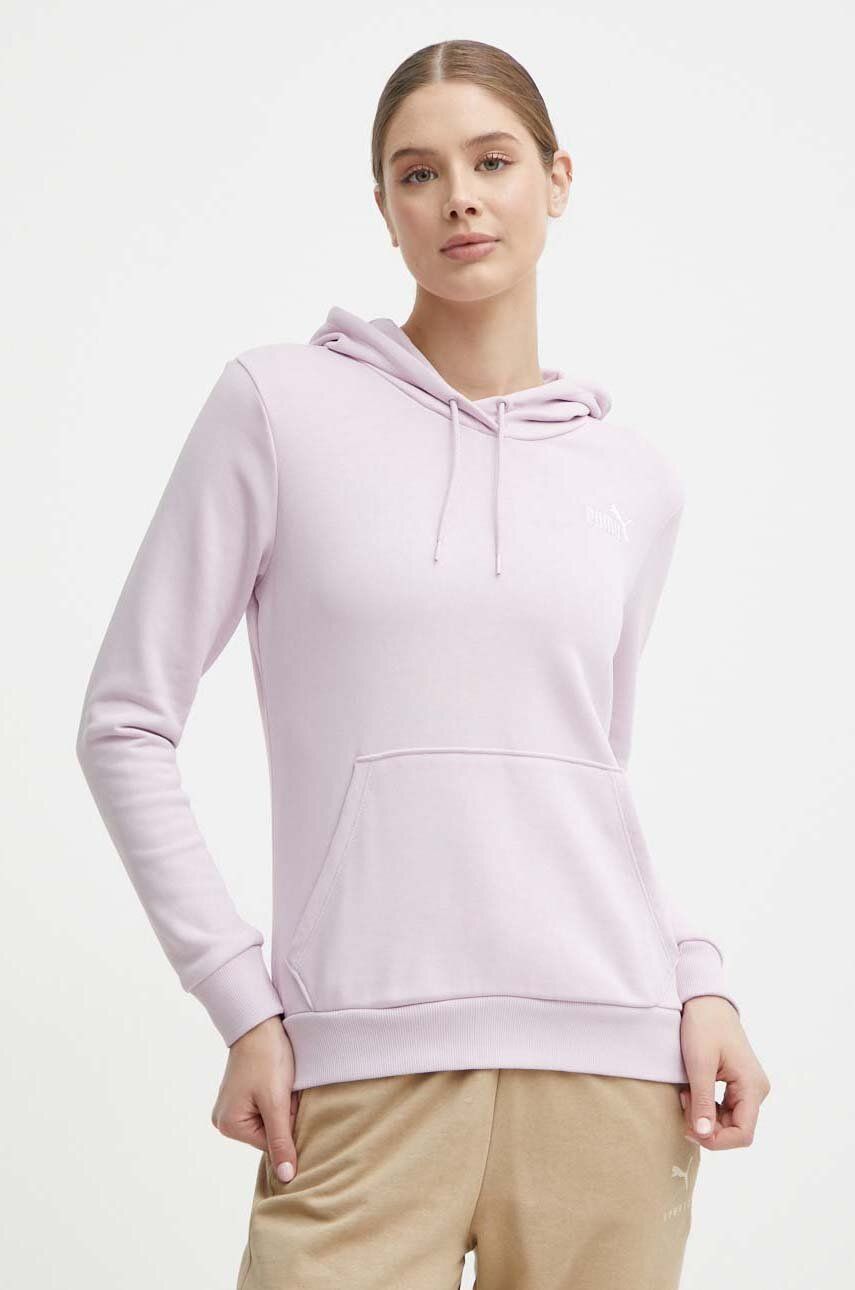Puma bluză femei, culoarea violet, cu glugă, imprimeu 848332