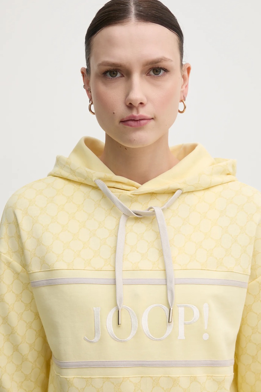 Кофта Joop! жіноча колір жовтий з капюшоном візерунок 30030062 10007096 