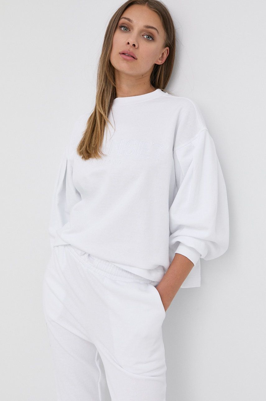 Twinset bluza damska kolor biały z aplikacją