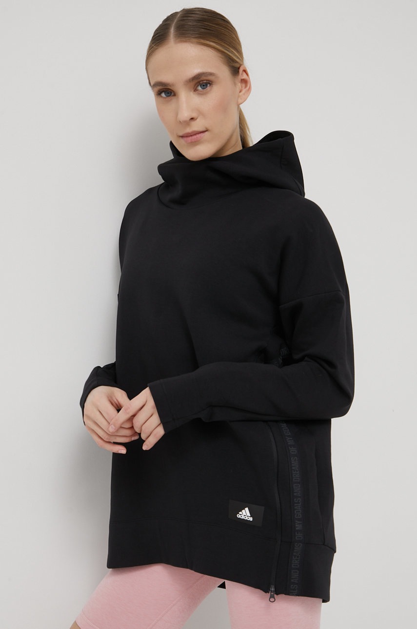 

Кофта adidas Performance HA8431 женская цвет чёрный однотонная