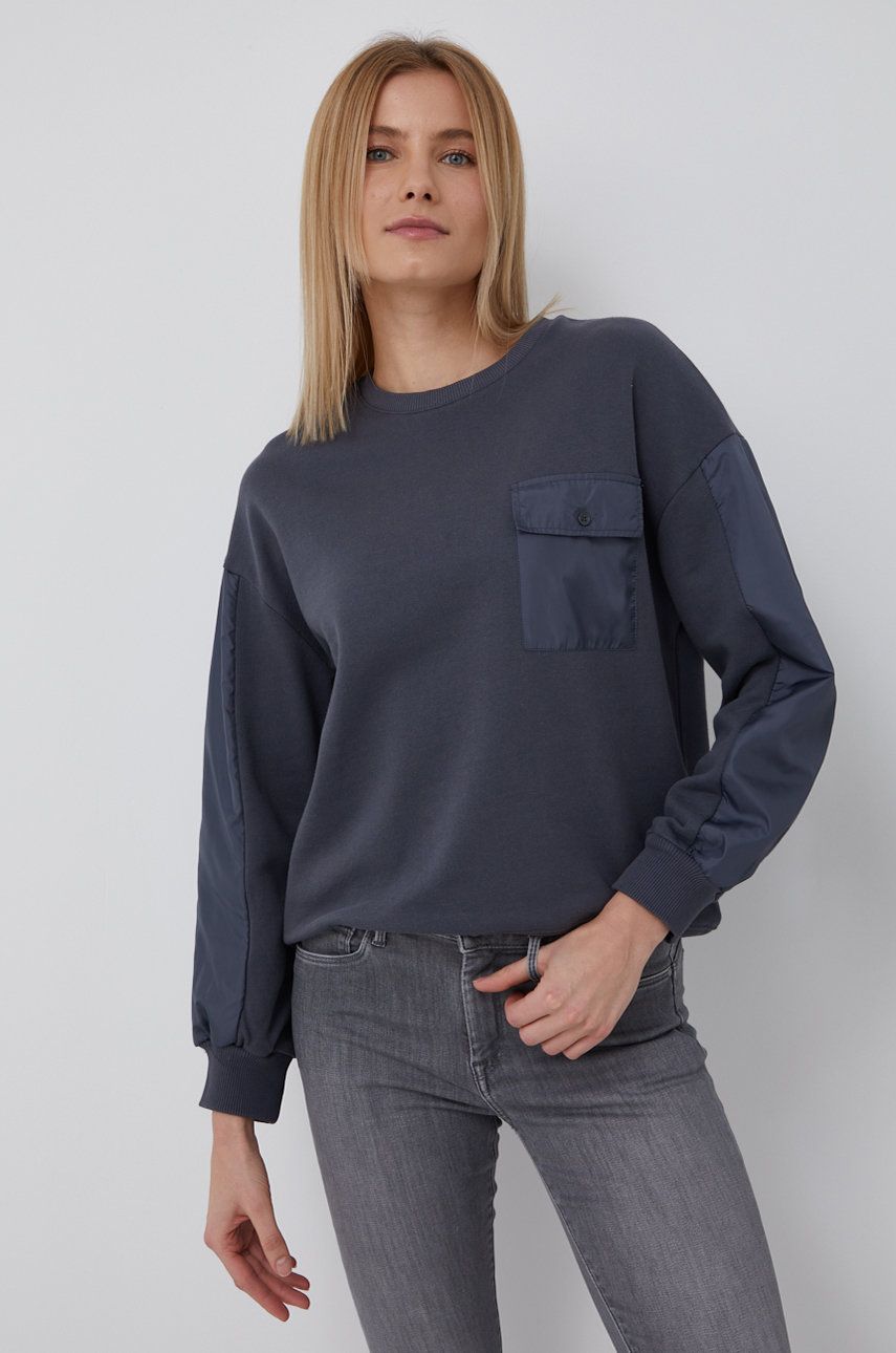 Pepe Jeans Bluză Atina femei, culoarea gri, material neted