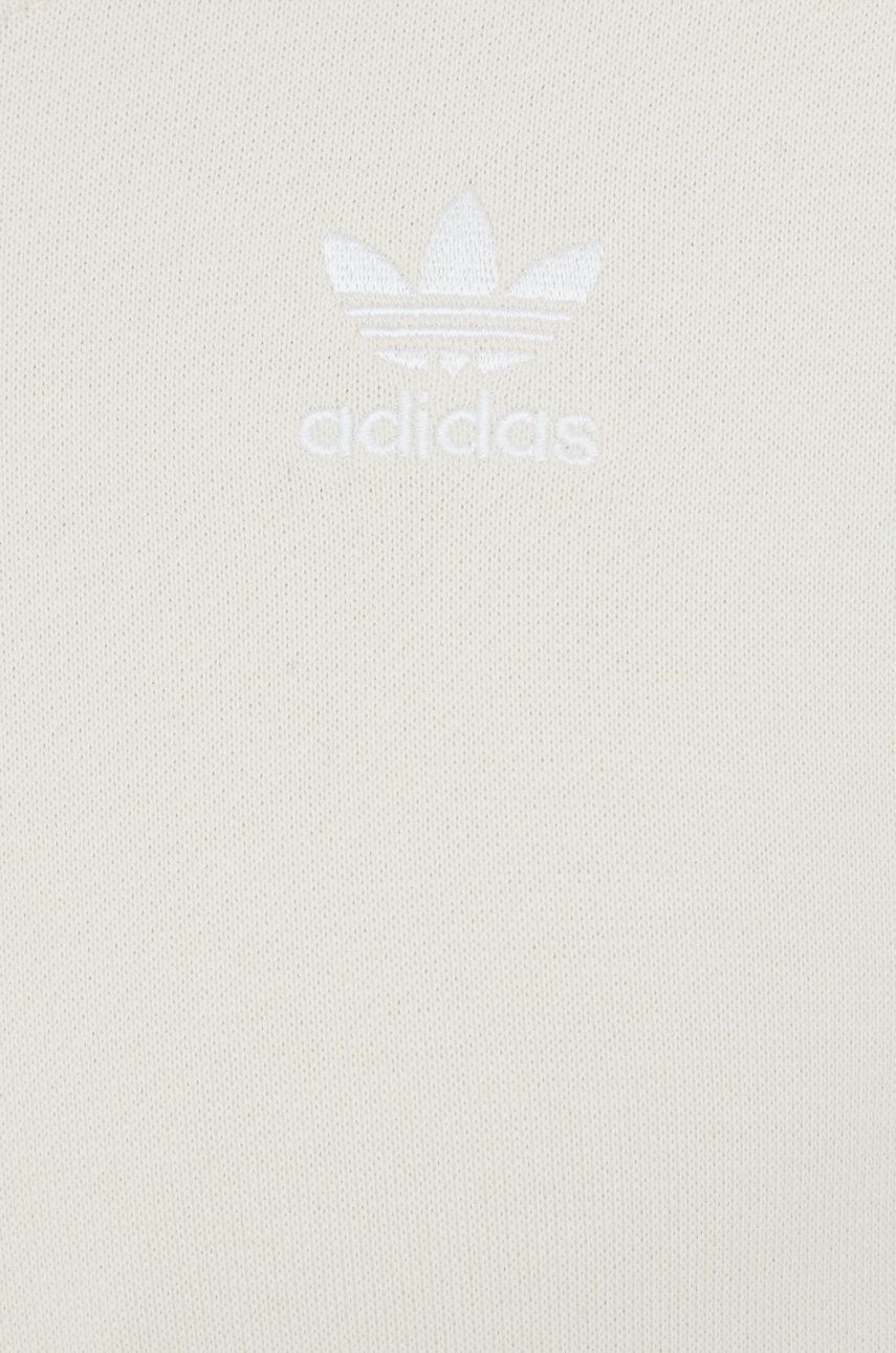 Pamučna dukserica adidas Originals Adicolor za žene, boja: bež, glatka, HC2049-WONWHI