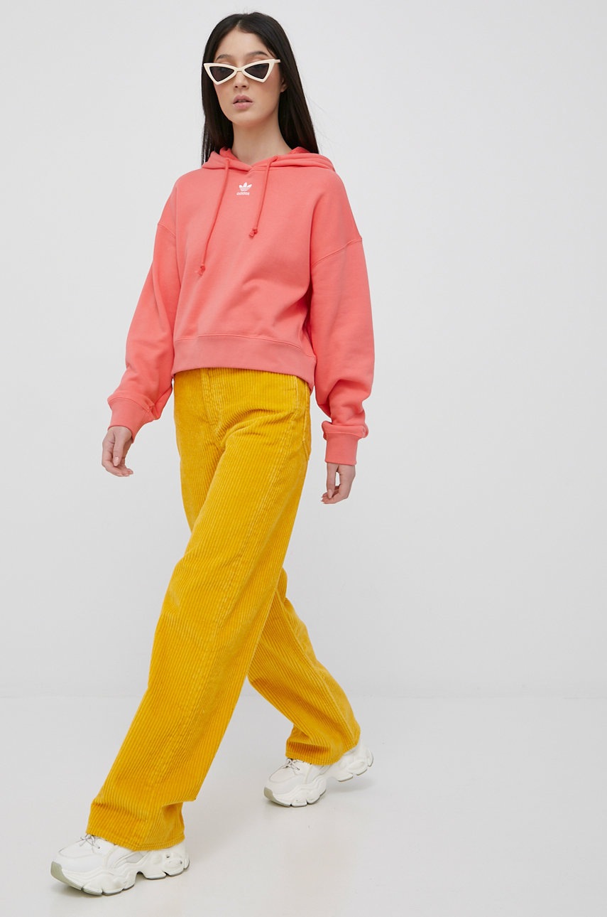 

Бавовняна кофта adidas Originals HC4592 жіноча колір помаранчевий однотонна