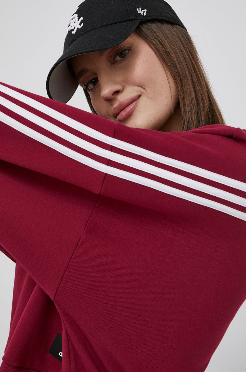 Adidas Performance bluza damska kolor fioletowy gładka