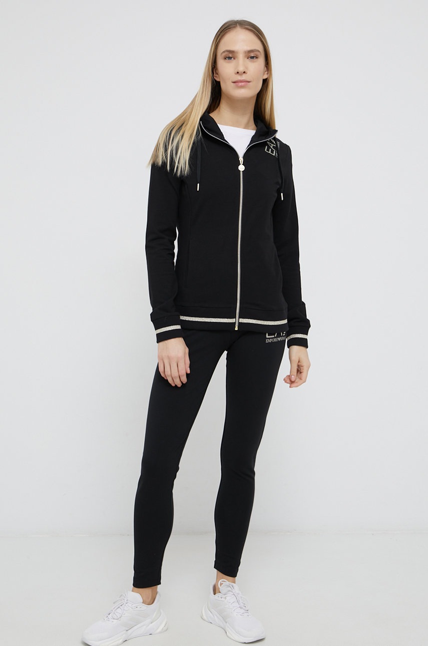 

Кофта EA7 Emporio Armani женская цвет чёрный гладкая