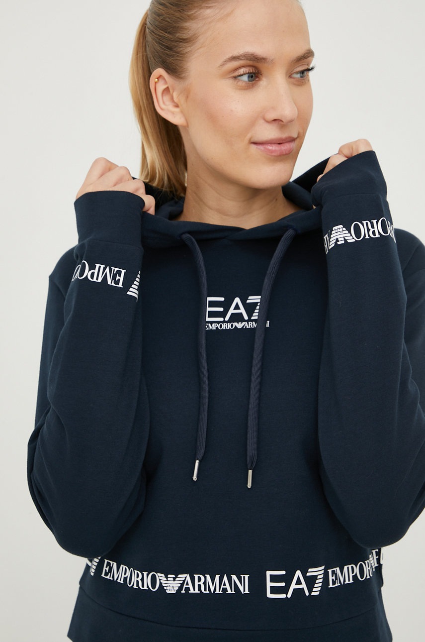 

Суичър EA7 Emporio Armani в тъмносиньо с принт, Тъмносин
