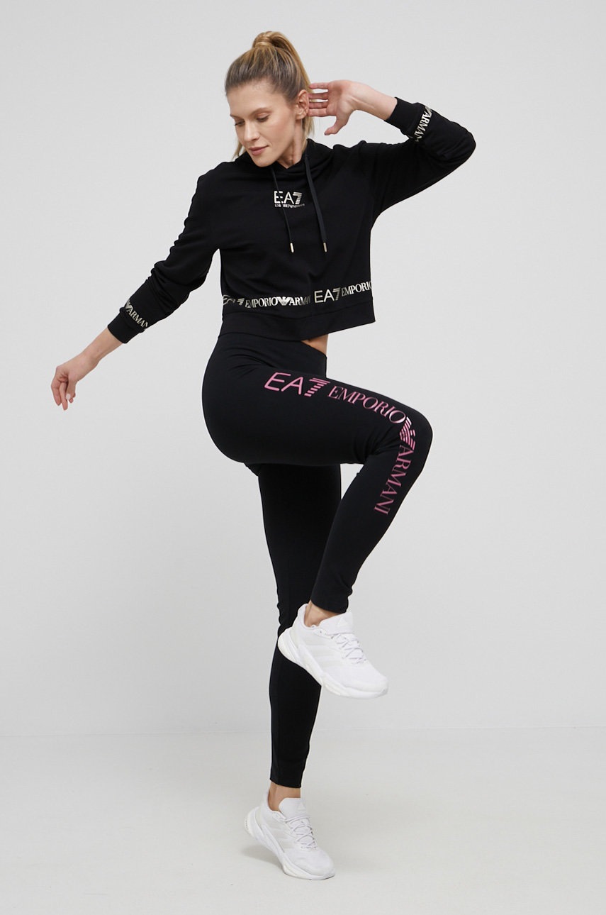 

Кофта EA7 Emporio Armani женская цвет чёрный с принтом