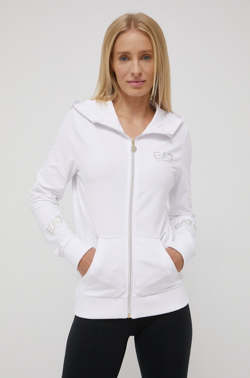 EA7 Emporio Armani bluza femei, culoarea alb, cu imprimeu 2022 ❤️ Pret Super answear imagine noua 2022