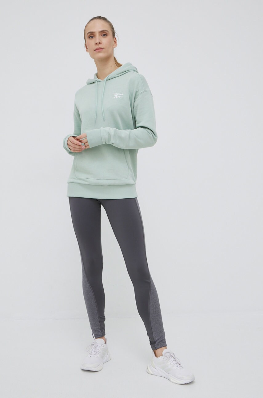 

Кофта Reebok HB2327 жіноча колір зелений однотонна
