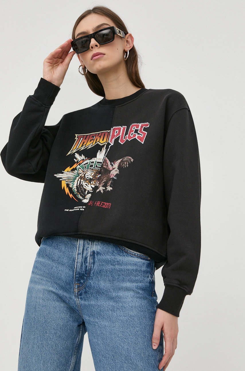 

Бавовняна кофта The Kooples жіноча колір чорний з принтом