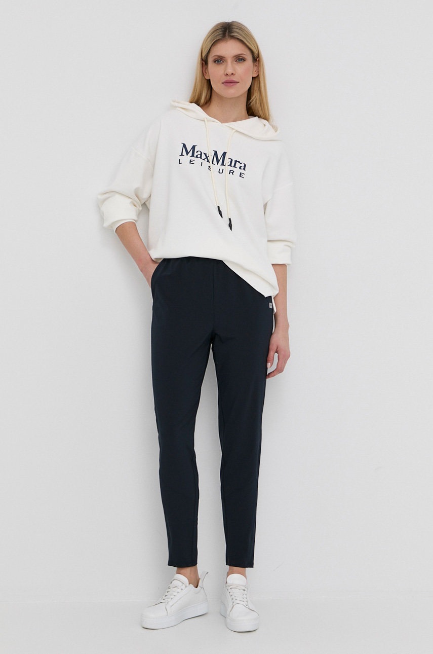 

Суичър Max Mara Leisure дамска в бяло с принт, Бял