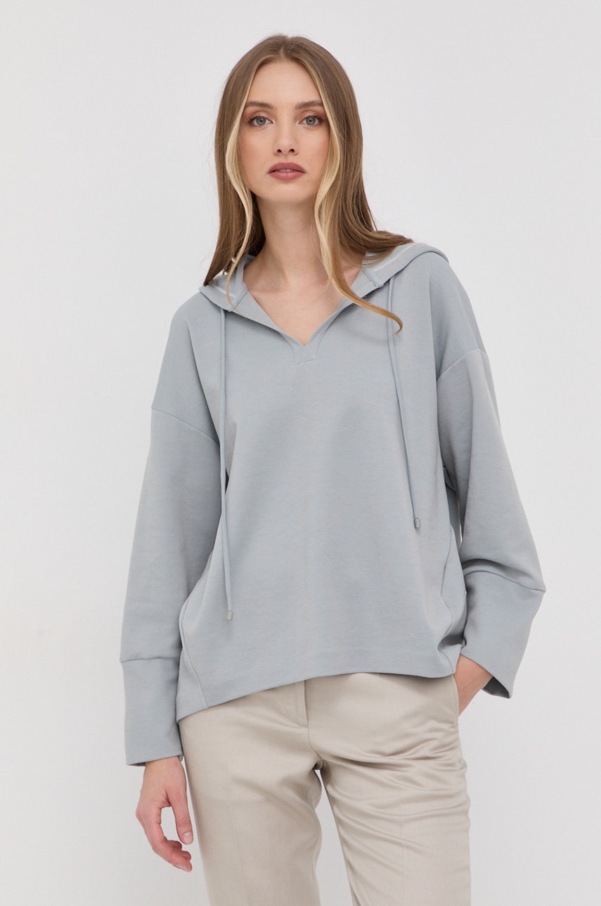 

Суичър Max Mara Leisure дамски с изчистен дизайн, Син