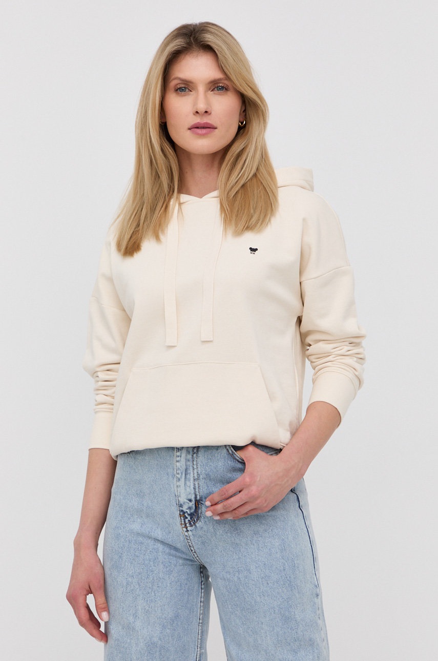 

Памучен суичър Weekend Max Mara дамска в бежово с изчистен дизайн, Бежов