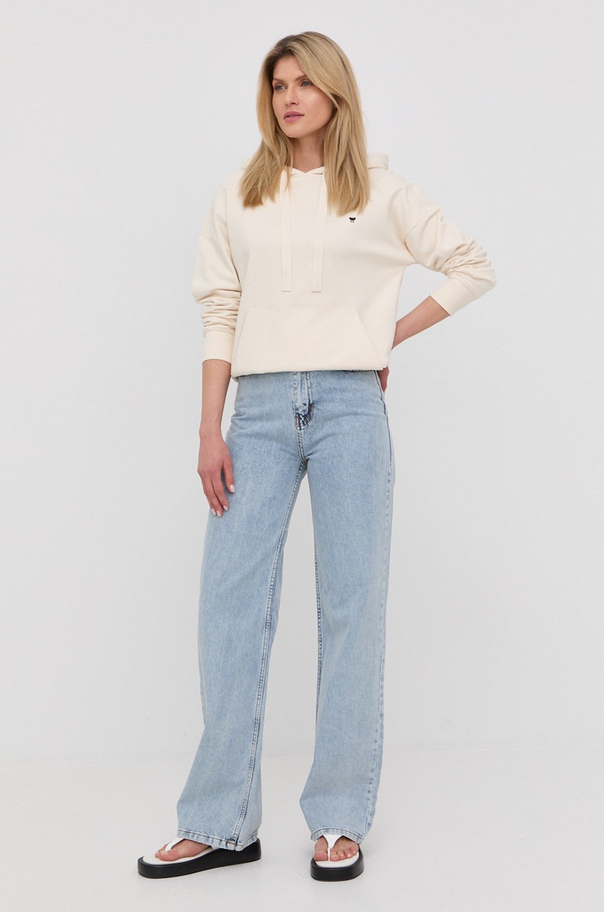 

Хлопковая кофта Weekend Max Mara женская цвет бежевый однотонная