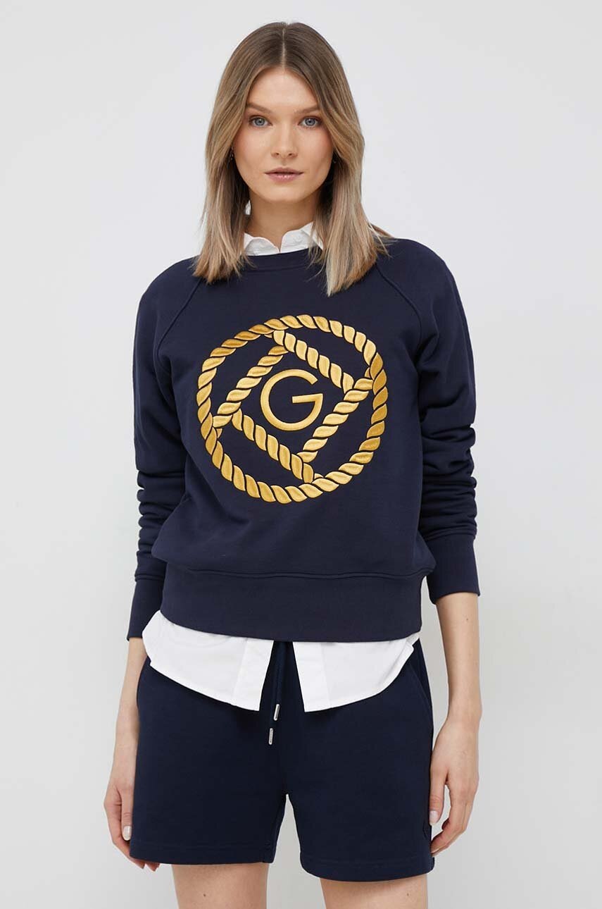

Кофта Gant жіноча колір синій з аплікацією