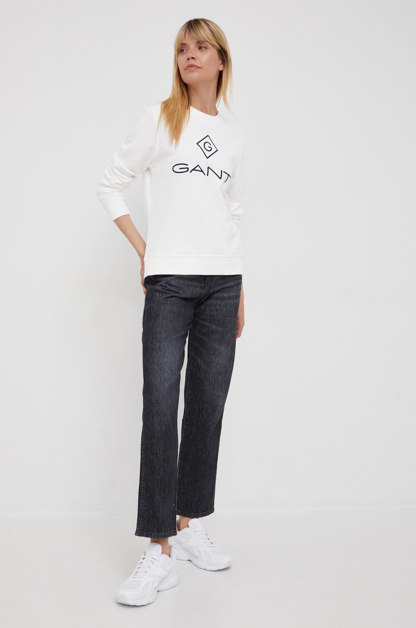 

Кофта Gant женская цвет белый с аппликацией